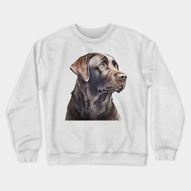 Labrador Retriever Portrait Crewneck Sweatshirt by Unboxed Mind of J.A.Y LLC 